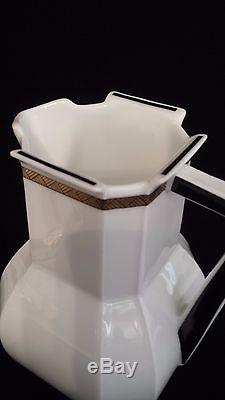 A beautiful Bernardaud & Co. (B&Co.) Prince Noir Limoges Tea or Coffee Set