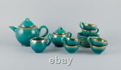 Accolay, France, complete ceramic tea service for six people