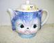 Adorable Antique Teapot Cat With Hat Marked Japan