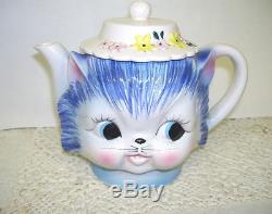 Adorable Antique Teapot Cat with Hat Marked Japan