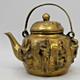 Aged Hand-cast Brass Sculptural Personal Teapot With The Eight Daoist Immortals