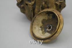 Aged Hand-Cast Brass Sculptural Personal Teapot with The Eight Daoist Immortals