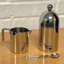 Aldo Rossi Alessi Stainless Steel Teapot Creamer Sugar SET Modern-Excellent