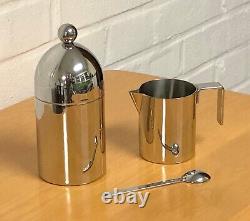 Aldo Rossi Alessi Stainless Steel Teapot Creamer Sugar SET Modern-Excellent