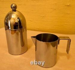 Aldo Rossi Alessi Stainless Steel Teapot Creamer Sugar SET Modern-Excellent