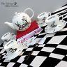 Alice In Wonderland Mad Hatter Tea Party Fine Bone China Teapot & Teacups