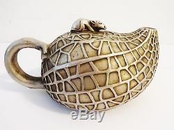 Amazing Chinese Bronze Tea Pot with Peanut Shape