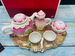 American Girl Felicity China Tea Set Teapot Creamer Sugar Cup Spoons Tray in Box