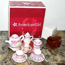 American Girl Felicity Colonial Tea Set Complete Caddy Teapot Cups Saucers Tray