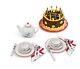 American Girl Molly Birthday Party Set Treats Cake Tea Pot China Cups Nib Nrfb