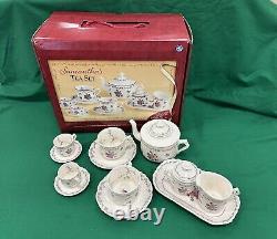 American Girl SAMANTHA TEA SET Tea Pot Cups Saucers Sugar Bowl Creamer Platter