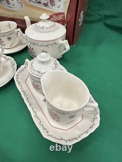 American Girl SAMANTHA TEA SET Tea Pot Cups Saucers Sugar Bowl Creamer Platter