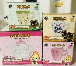 Animal Crossing Ichiban Kuji C & Last One Award Cute 3 Mugs&Teapot set New F/S