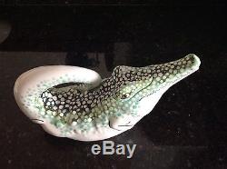 Animals & Co. Hand Painted Art Pottery Alligator Teapot, Signed 1984, No 740