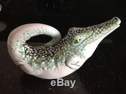 Animals & Co. Hand Painted Art Pottery Alligator Teapot, Signed 1984, No 740