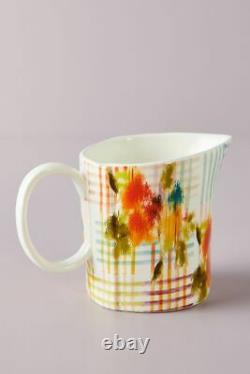 Anthropologie Leighton Floral Watercolor Teapot Creamer & Sugar Pot Set