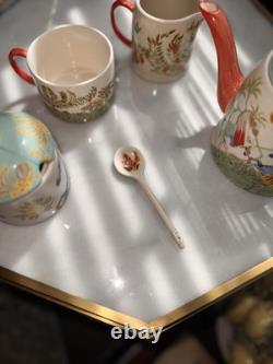 Anthropologie Paige Gemmel Eastern Animal Kitchen Tea Pot Set Mug Sugar & Spoon