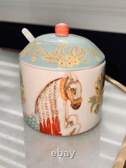 Anthropologie Paige Gemmel Eastern Animal Kitchen Tea Pot Set Mug Sugar & Spoon