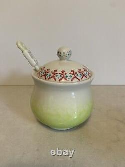 Anthropologie Teapot Creamer and Sugar Bowl Set with Spoon NWT