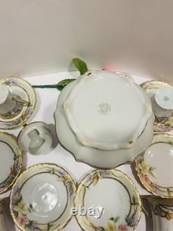 Antique 14 Piece Nippon Tea Pot/Chocolate Server And 6 Tea And Saucers