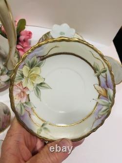 Antique 14 Piece Nippon Tea Pot/Chocolate Server And 6 Tea And Saucers