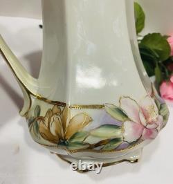 Antique 14 Piece Nippon Tea Pot/Chocolate Server And 6 Tea And Saucers