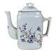 Antique 1890s Dresden Stone China Floral Teapot Tea Pot