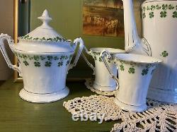 Antique 1928 Jaeger Bavaria Tea Set 4 Leaf Clover Demitasse Tea Coffee Set RARE