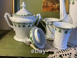 Antique 1928 Jaeger Bavaria Tea Set 4 Leaf Clover Demitasse Tea Coffee Set RARE
