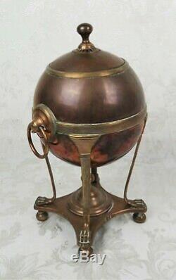 Antique 19th C English Tinned Copper Samovar Hot Water Tea Urn Regency 1810