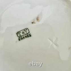 Antique 19th C. T & V Limoges Hand Painted Floral TEAPOT & SUGAR BOWL Signed