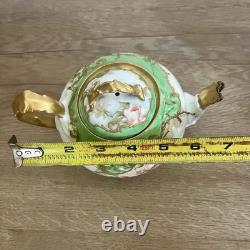 Antique 19th C. T & V Limoges Hand Painted Floral TEAPOT & SUGAR BOWL Signed