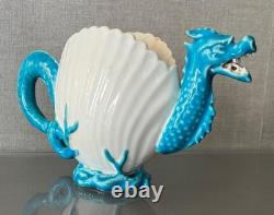 Antique 19th c. English Porcelain Tea Pot Sea Monster Dragon Scallop Shell