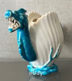 Antique 19th c. English Porcelain Tea Pot Sea Monster Dragon Scallop Shell
