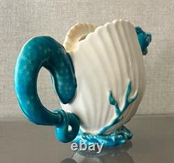 Antique 19th c. English Porcelain Tea Pot Sea Monster Dragon Scallop Shell