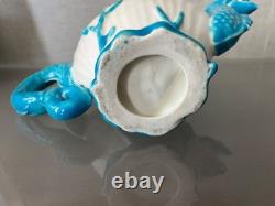 Antique 19th c. English Porcelain Tea Pot Sea Monster Dragon Scallop Shell