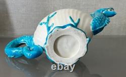 Antique 19th c. English Porcelain Tea Pot Sea Monster Dragon Scallop Shell