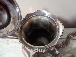 Antique 4pc Meriden Silver Co. Silverplate Tea Set Pot Cream Sugar Waste #2024