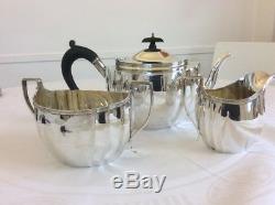 Antique 925 Sterling Silver Tea Set, Sterling Silver Teapot, Sugar & Cream 1920