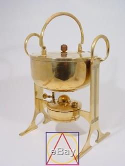 Antique ART NOUVEAU brass TEAPOT design J. EISENLOEFFEL tea kettle burner MUSEUM