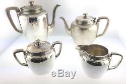Antique Art Deco 1911 Tiffany & Co Sterling Silver Vine Coffee Tea Pot Set Of 4