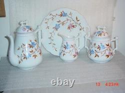 Antique B. S. M. Bruder Schwalb Teapot Set Sugar Creamer Tray Austria Bohemia 1850