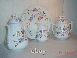 Antique B. S. M. Bruder Schwalb Teapot Set Sugar Creamer Tray Austria Bohemia 1850