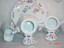 Antique B. S. M. Bruder Schwalb Teapot Set Sugar Creamer Tray Austria Bohemia 1850