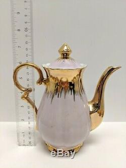 Antique Bavaria Chocolate Tea Set Pink & Gold Teapot Tea Cups Rare & Stunning