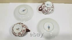 Antique Berlin KPM Porcelain Coral Pattern Tea Set, No Teapot