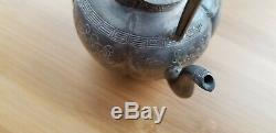 Antique Chinese Export Silver Tea Pot Set Signed Teapots Old Handmade