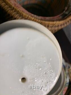 Antique Chinese Famille Green Gilded Teapot and Teacup Cup with Basket 19th C