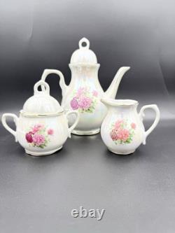 Antique Chinese Fine Porcelain Pearlescent Complete 17-Piece Tea Set