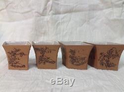 Antique Chinese Yixing Zisha Clay Pottery Teapot Cup Set Late Qing/republic